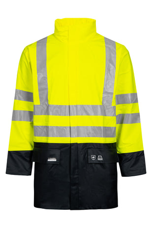 Lyngsoe LR3055 Two-Tone Hi-Vis PU Rain Jacket EN ISO 20471 Class 3