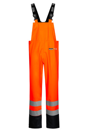 Lyngsoe LR3059 Two-Tone Hi-Vis PU Rain Bib and Brace EN ISO 20471 Class 2