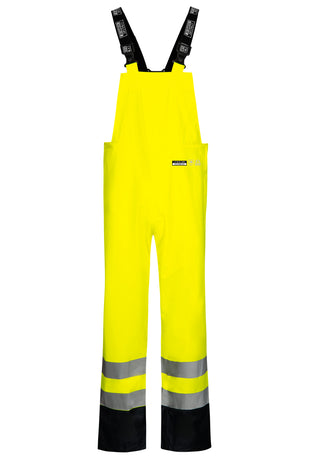 Lyngsoe LR3059 Two-Tone Hi-Vis PU Rain Bib and Brace EN ISO 20471 Class 2