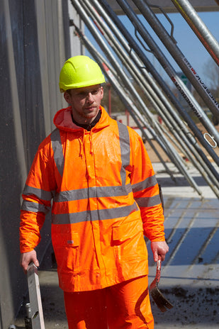 Lyngsoe LR55 Hi-Vis PU Rain Jacket EN ISO 20471 Class 3