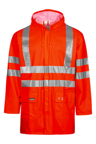 Lyngsoe LR55 Hi-Vis PU Rain Jacket EN ISO 20471 Class 3