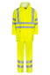Lyngsoe LR552 Hi-Vis PU Rain Suit Jacket and Trousers EN ISO 20471 Class 3