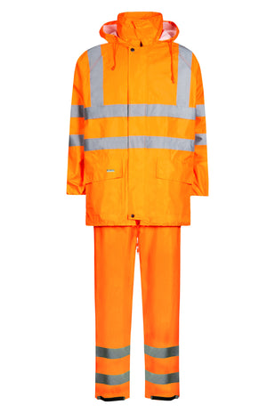 Lyngsoe LR60552 Hi-Vis Rain Suit Jacket and Trousers EN ISO 20471 Class 3