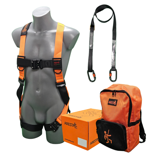 ARESTA MEWP Kit 3, Single Point Harness, Webbing Lanyard & Backpack - AK-M03
