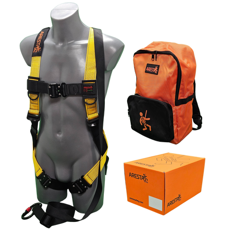 ARESTA AK-M03AA MEWP Kit, Black and Yellow Harness, 2m Lanyard, Backpack - AK-M03AA-BY