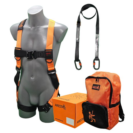 ARESTA MEWP Kit 3, Single Point Harness, Webbing Lanyard & Backpack - AK-M03