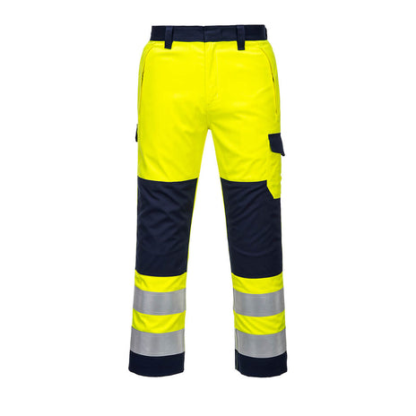 Portwest MV46 Hi-Vis Modaflame Trouser Yellow/Navy