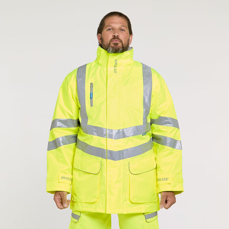 Pulsar PROTECT Hi-Vis Padded Storm Coat (PR502-R / P187-R)