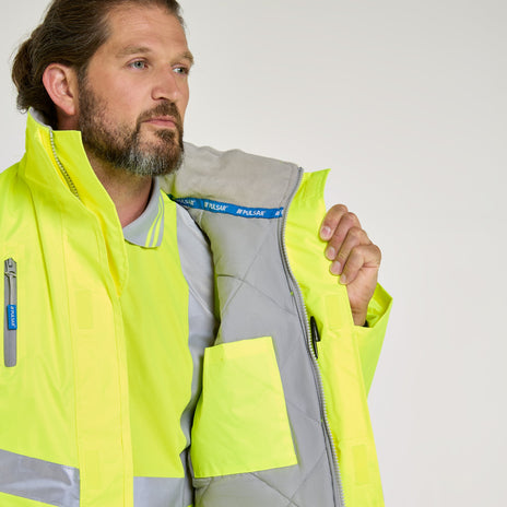 Pulsar PROTECT Hi-Vis Padded Storm Coat (PR502-R / P187-R)