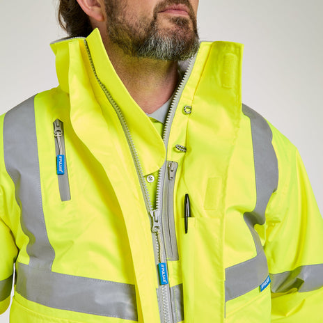 Pulsar PROTECT Hi-Vis Padded Bomber Jacket (PR496-R / P191-R)