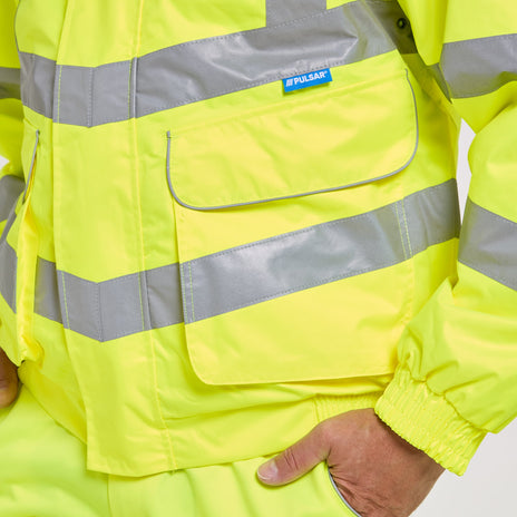 Pulsar PROTECT Hi-Vis Padded Bomber Jacket (PR496-R / P191-R)