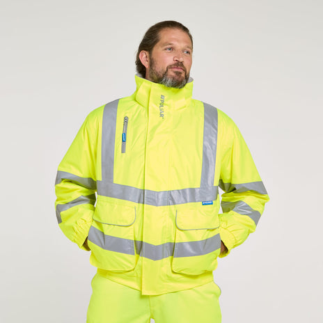 Pulsar PROTECT Hi-Vis Padded Bomber Jacket (PR496-R / P191-R)
