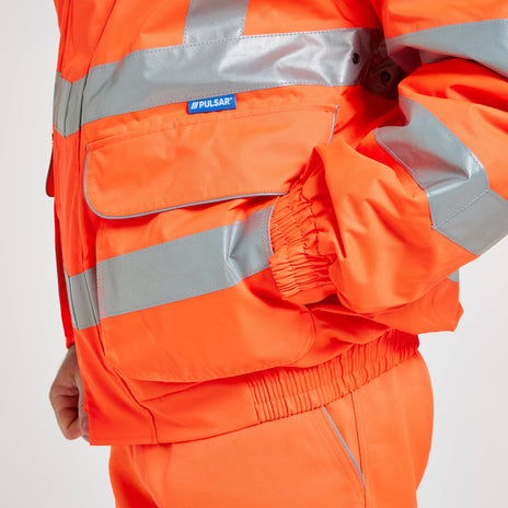 Pulsar PROTECT Hi-Vis Padded Bomber Jacket (PR496-R / P191-R)