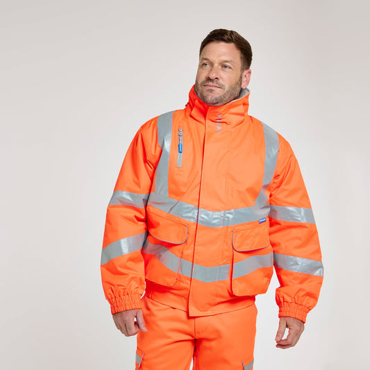 Pulsar PROTECT Hi-Vis Padded Bomber Jacket (PR496-R / P191-R) - Orange