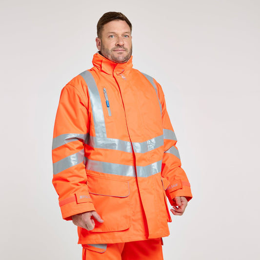Pulsar PROTECT Hi-Vis Padded Storm Coat (PR502-R / P187-R) - Orange