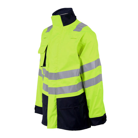 ProGARM 9150 Hi-Vis Yellow/Navy Unlined Waterproof Arc Flash Jacket 9.3 cal/cm² APC 1