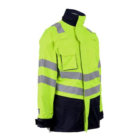 ProGARM 9150 Hi-Vis Yellow/Navy Unlined Waterproof Arc Flash Jacket 9.3 cal/cm² APC 1