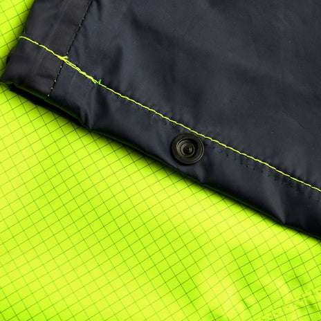 ProGARM 9155 Hi-Vis Yellow/Navy Unlined Waterproof Arc Flash Dungarees 9.3 cal/cm² APC 1