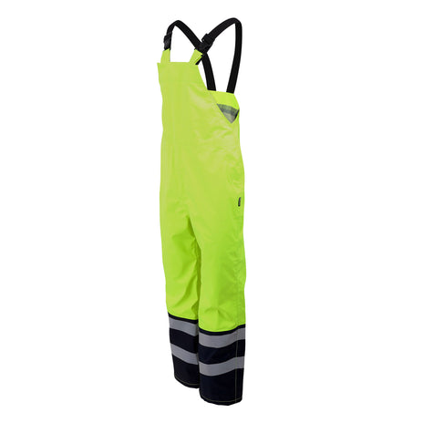 ProGARM 9155 Hi-Vis Yellow/Navy Unlined Waterproof Arc Flash Dungarees 9.3 cal/cm² APC 1