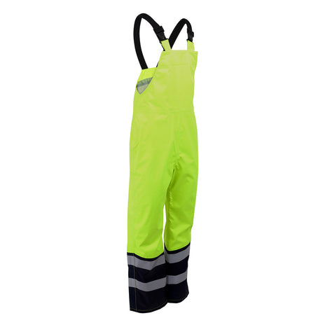 ProGARM 9155 Hi-Vis Yellow/Navy Unlined Waterproof Arc Flash Dungarees 9.3 cal/cm² APC 1