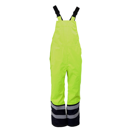 ProGARM 9155 Hi-Vis Yellow/Navy Unlined Waterproof Arc Flash Dungarees 9.3 cal/cm² APC 1