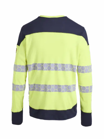 ProGARM TS259F Ladies Hi-Vis Yellow/Navy Long Sleeve Arc Flash T-Shirt 8.3 cal/cm² APC 1