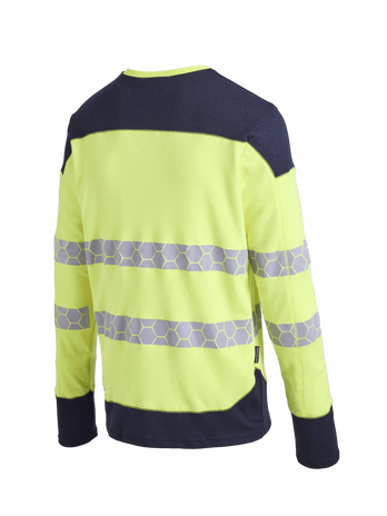 ProGARM TS259M Hi-Vis Yellow/Navy Long Sleeve Arc Flash T-Shirt 8.3 cal/cm² APC 1