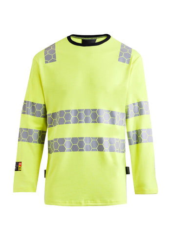 ProGARM TS270M Hi-Vis Yellow Long Sleeve Arc Flash T-Shirt 8.3 cal/cm² APC 1