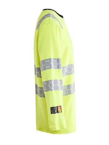 ProGARM TS270F Ladies Hi-Vis Yellow Long Sleeve Arc Flash T-Shirt 8.3 cal/cm² APC 1