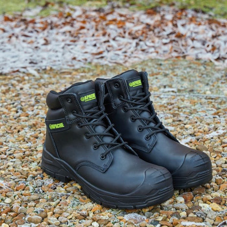 Apache Edmonton Recycled Leather Safety Boot Black S7 Rated