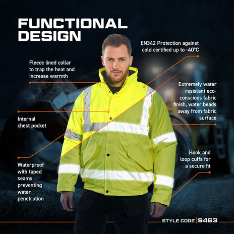 Portwest S463 Hi-Vis Bomber Jacket