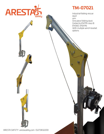 ARESTA Industrial Folding Rescue Davit Arm, EN 795 Class B - AR-09108