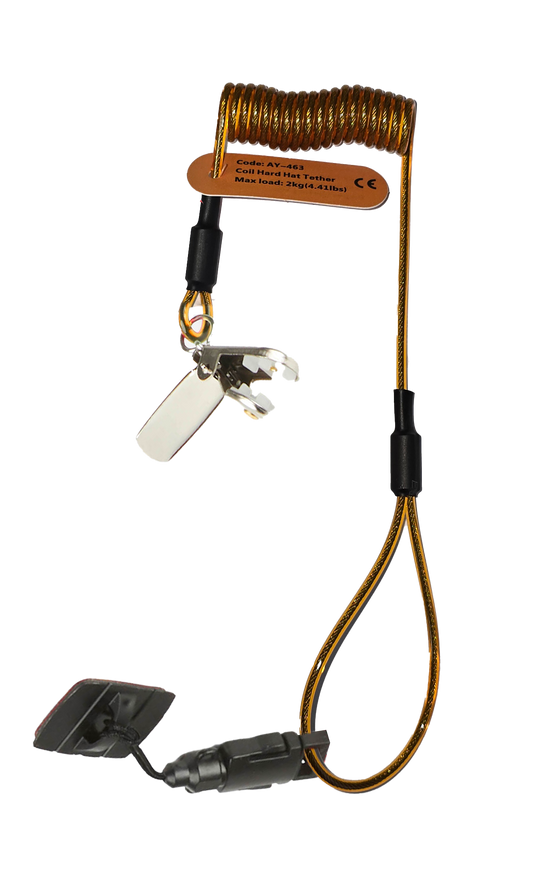ARESTA Coil E-Tether with Steel Clamp, 0.5kg - AY-466