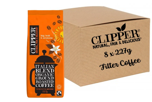 Clipper Fairtrade Organic Italian Style Ground Coffee, 227g - NWT090