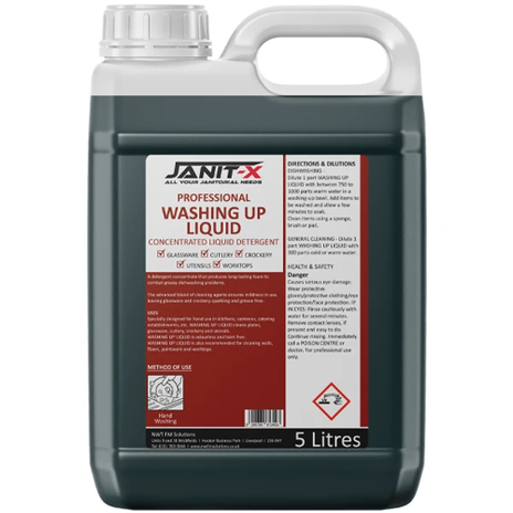 Janit-X Professional Green Washing Up Liquid, 5 Litre - NWT2972