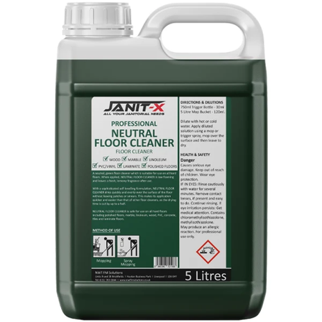 Janit-X Professional Neutral Floor Cleaner, Lemon, 5 Litre - NWT3366