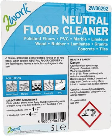 Janit-X Professional Neutral Floor Cleaner, Lemon, 5 Litre - NWT3366