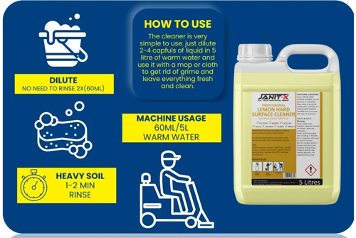 Janit-X Professional Lemon All Purpose Cleaner Concentrate, 5 Litre - NWT3367