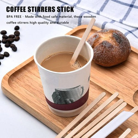 Belgravia Birchwood Wooden Coffee Stirrers 5.5 Inch, Pack of 1000 - NWT390