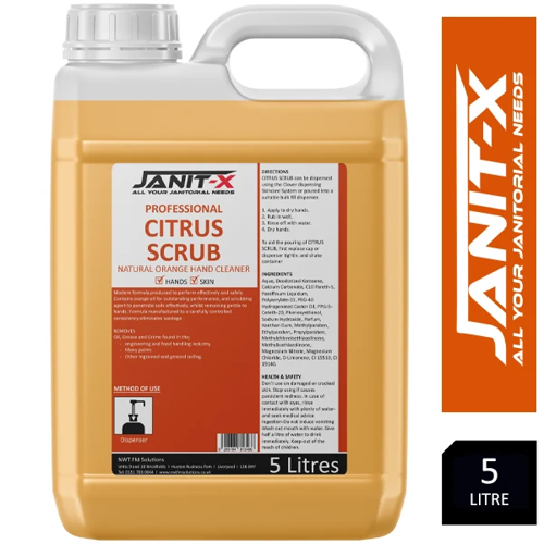 Janit-X Citrus Scrub Heavy Duty Hand Cleaner, 5 Litre