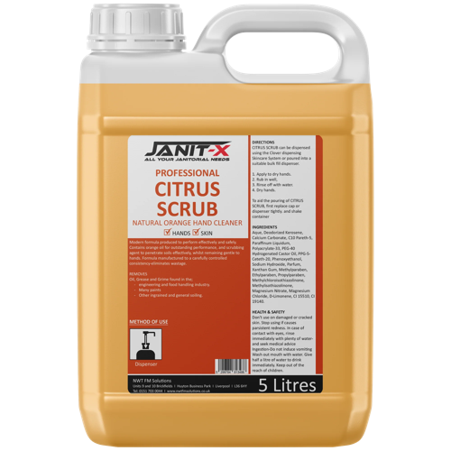 Janit-X Citrus Scrub Heavy Duty Hand Cleaner, 5 Litre