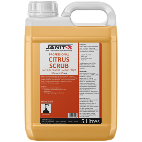 Janit-X Citrus Scrub Heavy Duty Hand Cleaner, 5 Litre - NWT4429