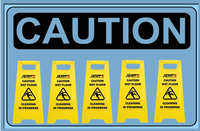 Janit-X Wet Floor and Cleaning in Progress A-Frame Sign