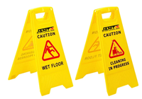 Janit-X Wet Floor and Cleaning in Progress A-Frame Sign