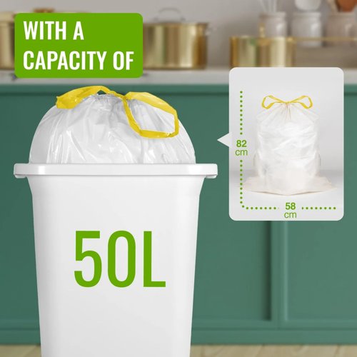 Ecobag Vanilla Scented Swing Bin Liners 50L, Case of 360