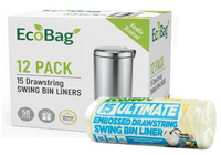 Ecobag Vanilla Scented Swing Bin Liners 50L, Case of 360
