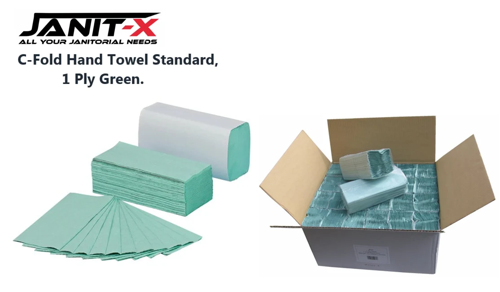 Janit-X 1 Ply Green C-Fold Hand Towels, Case of 2520 - NWT565