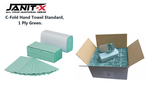 Janit-X 1 Ply Green C-Fold Hand Towels, Case of 2520 - NWT565