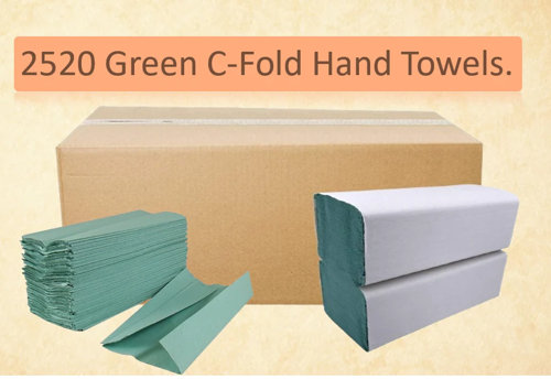Janit-X 1 Ply Green C-Fold Hand Towels, Case of 2520 - NWT565