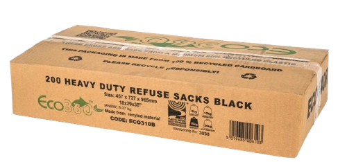Janit-X Heavy Duty Black Refuse Sacks 15kg, Box of 200 - NWT567
